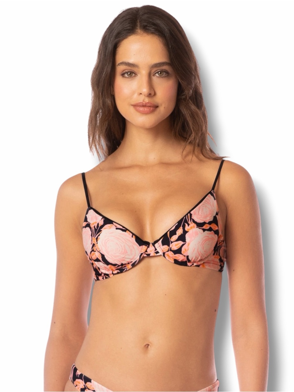 Maaji Rose Petals Dainty Unmolded Underwire Bikini Top Medium